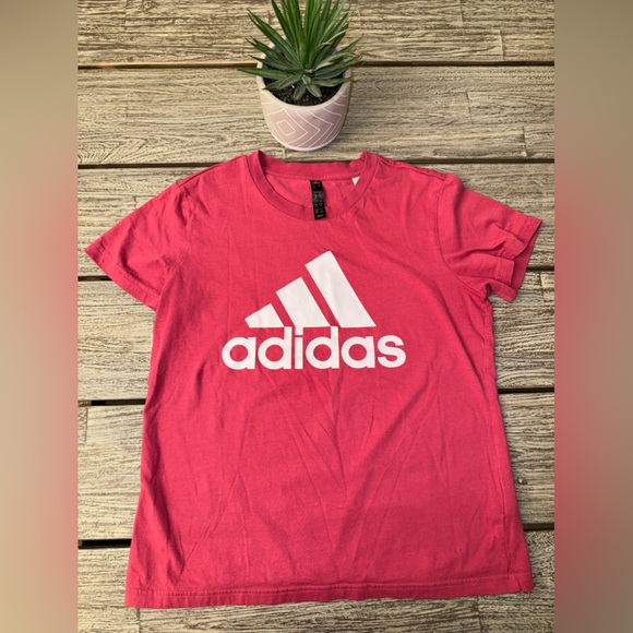 Women’s Fitted ADIDAS Logo Crew Neck T-Shirt, Pink, Sz Medium - Picture 1 of 3
